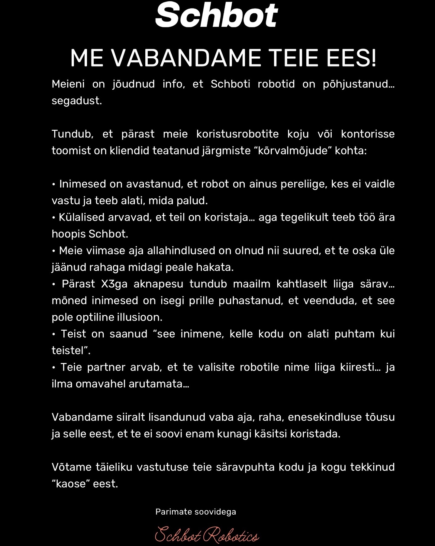 Me tõesti väga vabandame.. 🙂‍↕️🥺
