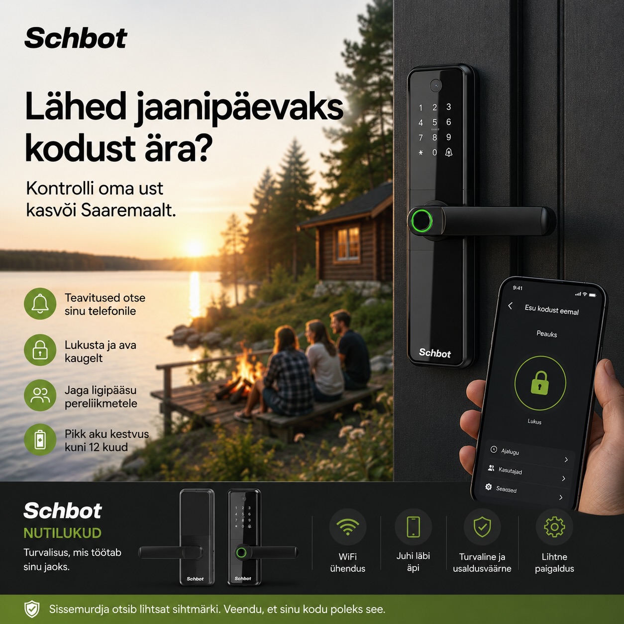 Lähed jaanipäevaks kodust ära? Kas oled kunagi mõelnud, kui paljudel inimestel võivad olla sinu koduukse võtmete koopiad?Endine elanik. Endine üürnik. Maakler. Ehitusmees. Koristaja. Sugulane. Naaber. Tavalise lukuga ei saa sa kunagi päris kindel olla, kes sinu kodu ukse avada suudab.Schboti nutilukuga tead alati, mis sinu kodu ukse juures toimub.✅ Teavitus otse telefoni, kui ust avatakse✅ Näed kohe, kui keegi sisestab koodi valesti✅ Võimalus anda ja eemaldada ligipääse sekunditega✅ Ava või lukusta uks ükskõik kust maailmastKui oled jaanipäeva õhtul sõpradega Saaremaal, Pärnus või maakodus ning saad teavituse kahtlasest tegevusest, saad kohe paluda naabril olukorda kontrollida või vajadusel turvateenistusega/politseiga ühendust võtta.Sissemurdja otsib lihtsat sihtmärki.Veendu, et sinu kodu poleks see.🔒 Schboti nutilukud praegu eriti hea hinnaga, et meelerahu oleks garanteeritud igapäev 😌🌐 https://schbot.ee/product-category/nutilukud/#schbot #nutilukk #digitallock #digilukk